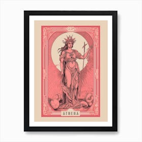 Athena Pink Tarot Card 2 Art Print