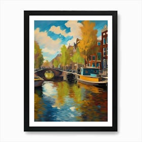 Wall painting print, Amsterdam, Netherlands, landscape art, Van Gogh style, fine art..232 Póster