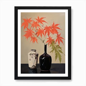 Bouquet Of Japanese Maple Flowers, Autumn Fall Florals Painting 1 Art Print