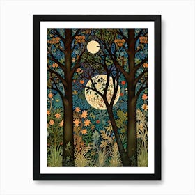 William Morris Moonlight In The Woods 9 Art Print