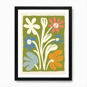 Flowers In A Square 1 Art Print