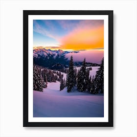 Courchevel, France Sunrise Skiing Poster Art Print