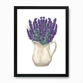 Lavender Flowers In A Jug Art Print