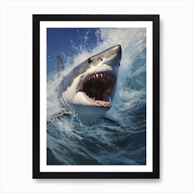 Great White Painting Bathroom Poster Art Print