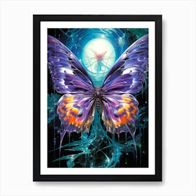 Butterfly In The Moonlight Art Print