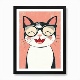 Cat In Glasses Art Print