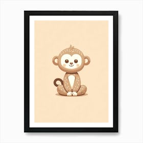 Cute Monkey Infant Baby Newborn Print Art Art Print