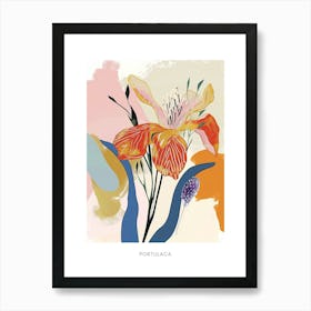 Colourful Flower Illustration Poster Portulaca 1 Art Print