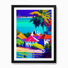 Sihanoukville Cambodia Colourful Painting Tropical Destination Art Print