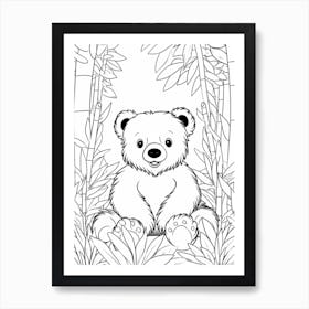 Line Art Jungle Animal Binturong 4 Art Print