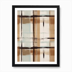 Brown Tones Plaid Pattern 8 Art Print