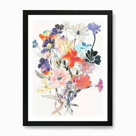 Cineraria 2 Collage Flower Bouquet Art Print