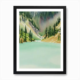 Yellowstone National Park United States Of America Water Colour Poster Art Print