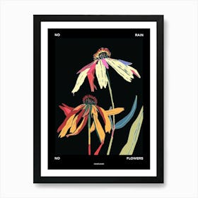 No Rain No Flowers Poster Coneflower 4 Art Print