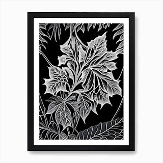 Leaf Linocut Print