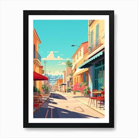 Nice, France, Flat Illustration 1 Art Print