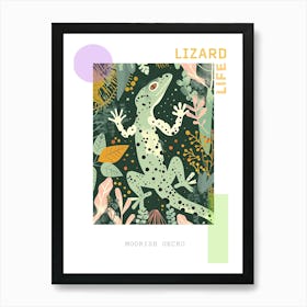 Forest Green Moorish Gecko Abstract Modern Illustration 4 Poster Art Print