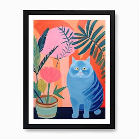 Blue Cat, Matisse Inspired Art Print