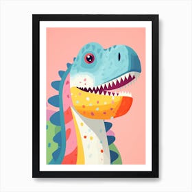 Colourful Dinosaur Velocisaurus 4 Art Print