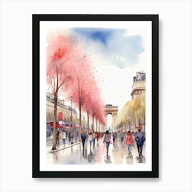 Champs-Elysées Avenue. Paris. The atmosphere and manifestations of spring. 10 Art Print