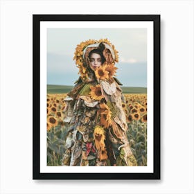 "Rustic Charm: Sunflower Coat" Art Print