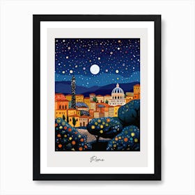 Poster Of Rome, Illustration In The Style Of Pop Art 3 Art Print