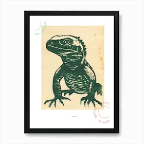Iguana Bold Block 8 Poster Art Print
