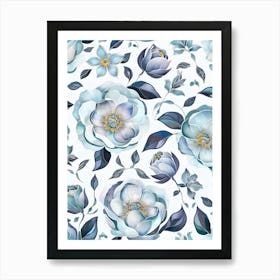 Watercolor Floral Pattern 4 Art Print