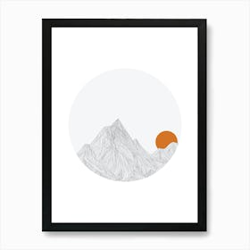 Mountain and Sun 1 Art Print