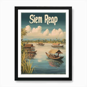 Aihrgdesign A Mid Century Modern Travel Poster For Siem Reap 2 Art Print