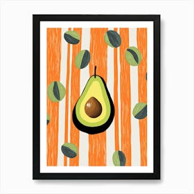 Avocado Fruit Summer Illustration 3 Art Print