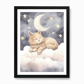 Sleeping Baby Lynx Art Print