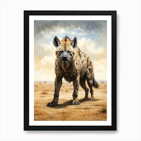 Hyena Chalk Style Art Print