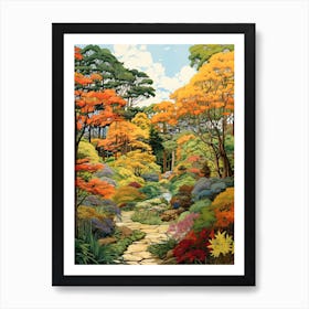 Atlanta Botanical Garden, Usa In Autumn Fall Illustration 1 Art Print