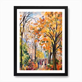 Autumn City Park Painting Holland Park London 1 Art Print