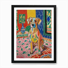 Dog In A Room Style Henri Matisse 1 Art Print