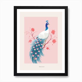 Minimalist Peacock 3 Bird Poster Art Print