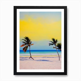 Bavaro Beach, Dominican Republic Bright Abstract Art Print