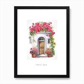 Valencia, Spain   Mediterranean Doors Watercolour Painting 2 Poster Art Print