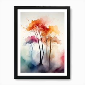 Watercolor Trees 4 Art Print