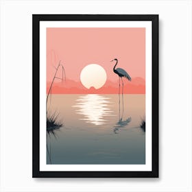 Crane Birds At The Lake Art Print