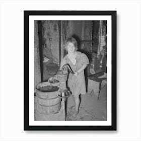 Child Drawing Water,Camp Near Mays Avenue, Oklahoma City, Oklahoma, See General Caption 21 By Russell Lee Art Print