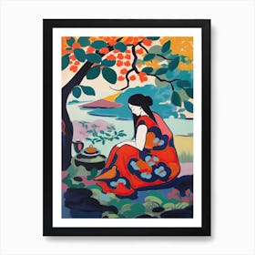 Kairakuen Gardens, Japan, Painting 2 Art Print