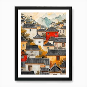 Beijing Kitsch Cityscape Painting 2 Art Print