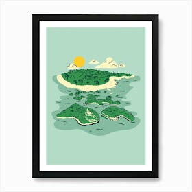 Island In The Sea green Art Print