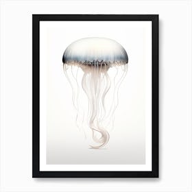 Upside Down Jellyfish Simple Drawing 1 Art Print