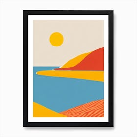 Formby Beach Merseyside Midcentury Art Print