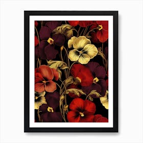 Viola William Morris Style Winter Florals Art Print