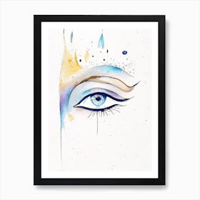 Buddha S Eyes Symbol Minimal Watercolour Art Print