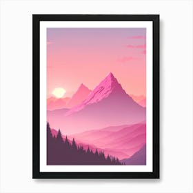 Misty Mountains Vertical Background In Pink Tone 33 Art Print